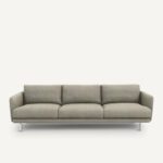 Canapé 3 places AMPM La Redoute Nogara tweedé compact gris/ivoire pieds métal