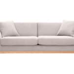 Canapé 3 places Asako Miliboo tissu effet velours beige ou gris