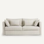 Canapé Camille La Redoute 3 Places Convertible Beige : Coton Lin