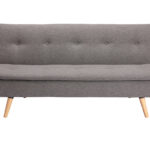 Canapé Convertible 3 Places Senso Miliboo Tissu Scandinave Gris