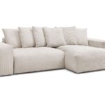 Canapé d'angle Bobochic Voltaire 4 places réversible convertible coffre - Beige