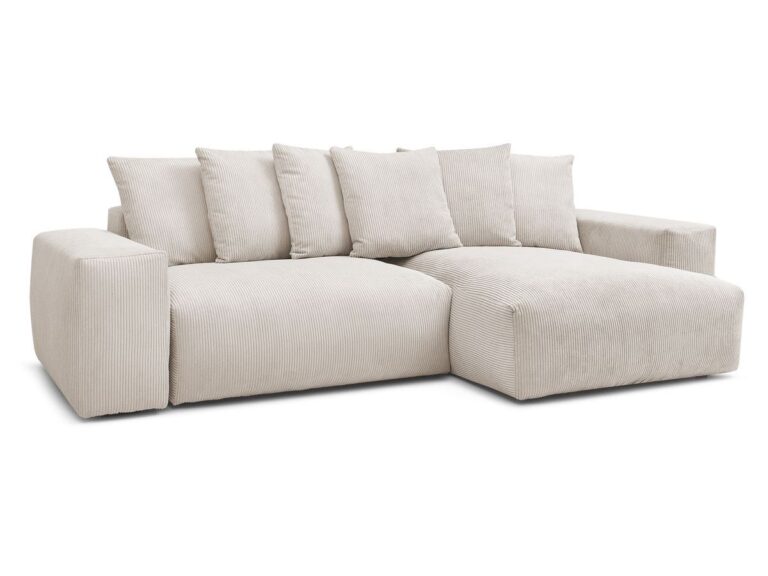 Canapé d'angle Bobochic Voltaire 4 places réversible convertible coffre - Beige