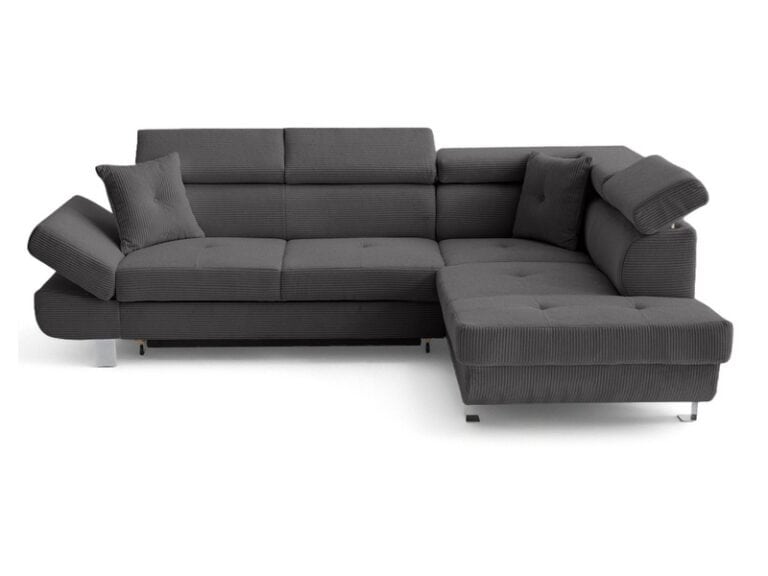 Canapé d'Angle Convertible 5 Places Lisbona Conforama - Gris Foncé