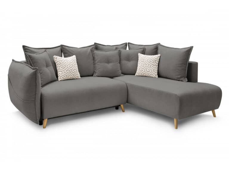 Canapé d'angle convertible Bobochic Nessa 5 places grid coffre de rangement