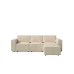 Canapé d'angle convertible Maije Maison du Monde - Bouclette beige et méridienne