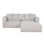 Canapé d'angle droit convertible Barnaby Maisons du Monde Tissu Gris Clair - 3/4 places