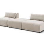 Canapé d'angle fixe modulable Bobochic Jeanne Beige 5 places