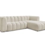 Canapé d'angle fixe tissu bouclette 5 places Talia - Bobochic Paris