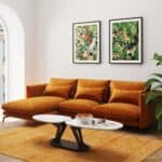 Canapé d'angle Monza La Redoute velours ocre - Canapé salon modulable