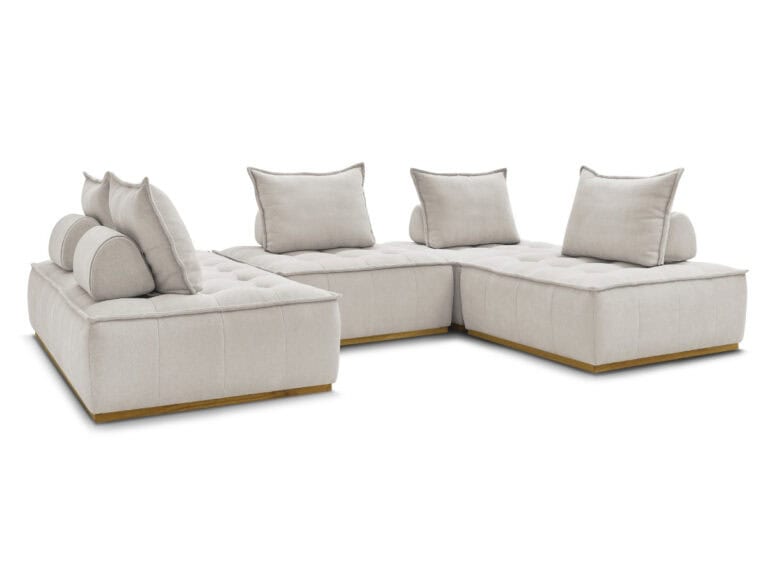 Canapé d'angle panoramique Elisa Bobochic 5 places - Style Vintage Industriel