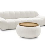 Canapé Droit Fixe Bobochic Hayden Tissu 3 Places - Beige