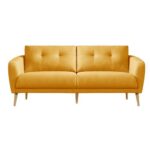 Canapé Fixe 3 Places Zoé But : Salon Tendance Jaune Moutarde