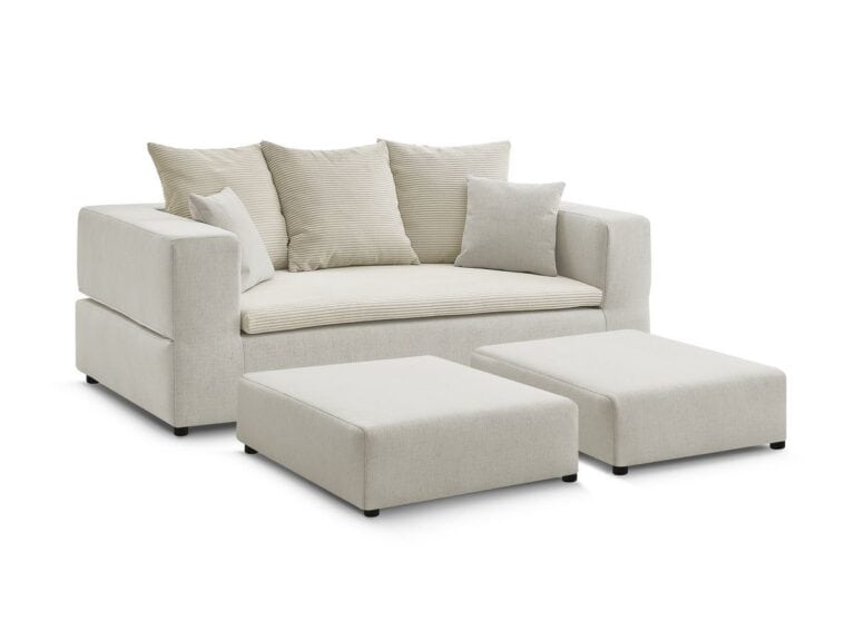 Canapé Leandre Bobochic Convertible 4 Places Beige