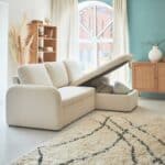 Canapé Milano La Redoute Convertible Réversible Bouclettes Blanches 3 Places