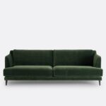 Canapé Monza La Redoute Intérieurs - Droit Velours 3 Places Vert Bronze