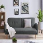 Canapé Nora Maison du Monde - Convertible Scandinave 3 Places Gris Foncé