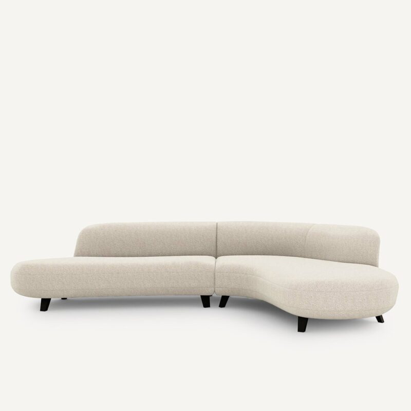 Canapé d'Angle La Redoute Intérieurs Rosebury Polyester Bouclette Craie
