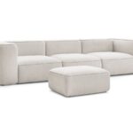 Canapé Zephyr Bobochic 4 Places Droit Fixe avec Pouf