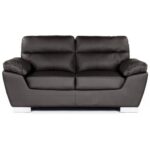Canapé 2 Places Fixe Cuir Chocolat Dallas But - Salon Confortable