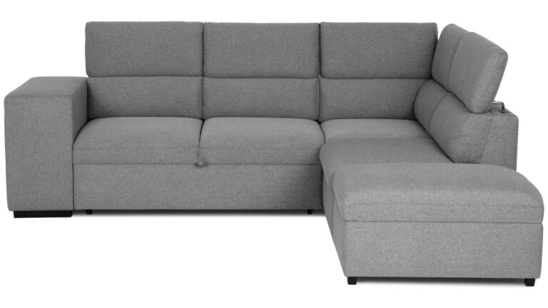Canapé BEDFORD d’angle convertible gris 4 places Conforama