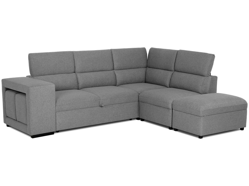 Canapé BEDFORD d’angle convertible gris 4 places Conforama