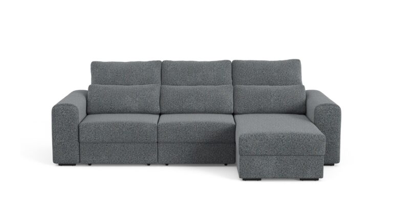 Canapé BUTLER d’angle gris relax manuel 3 places Conforama