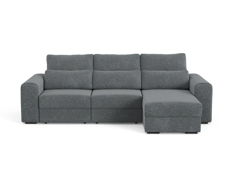 Canapé BUTLER d’angle gris relax manuel 3 places Conforama