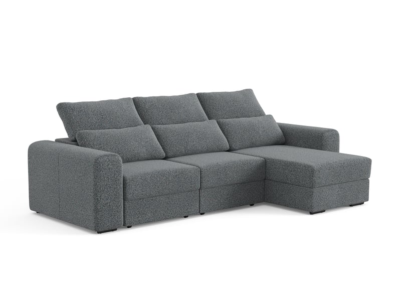 Canapé BUTLER d’angle gris relax manuel 3 places Conforama