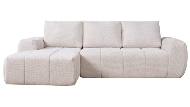 Canapé CLOUDY d’angle beige fixe 3 places Conforama