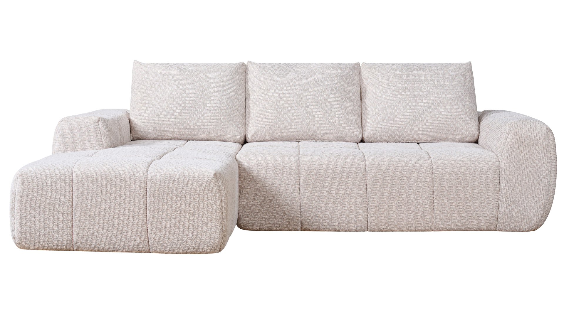 Canapé CLOUDY d’angle beige fixe 3 places Conforama