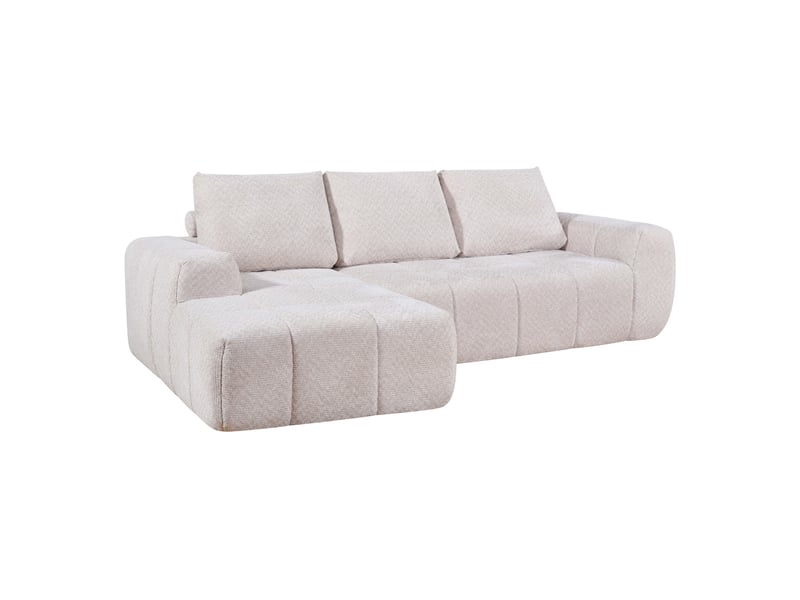Canapé CLOUDY d’angle beige fixe 3 places Conforama
