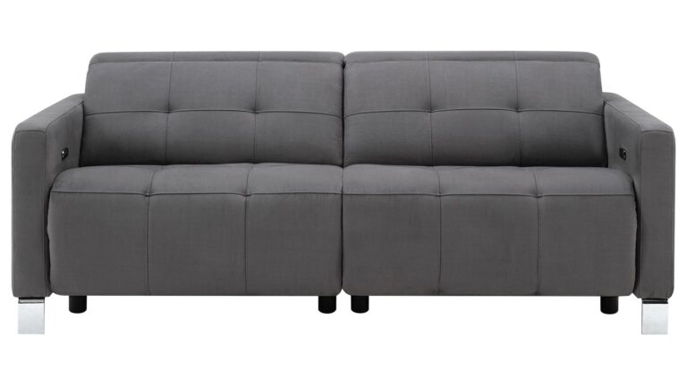 Canapé DELARO droit relax électrique 3 places gris Conforama