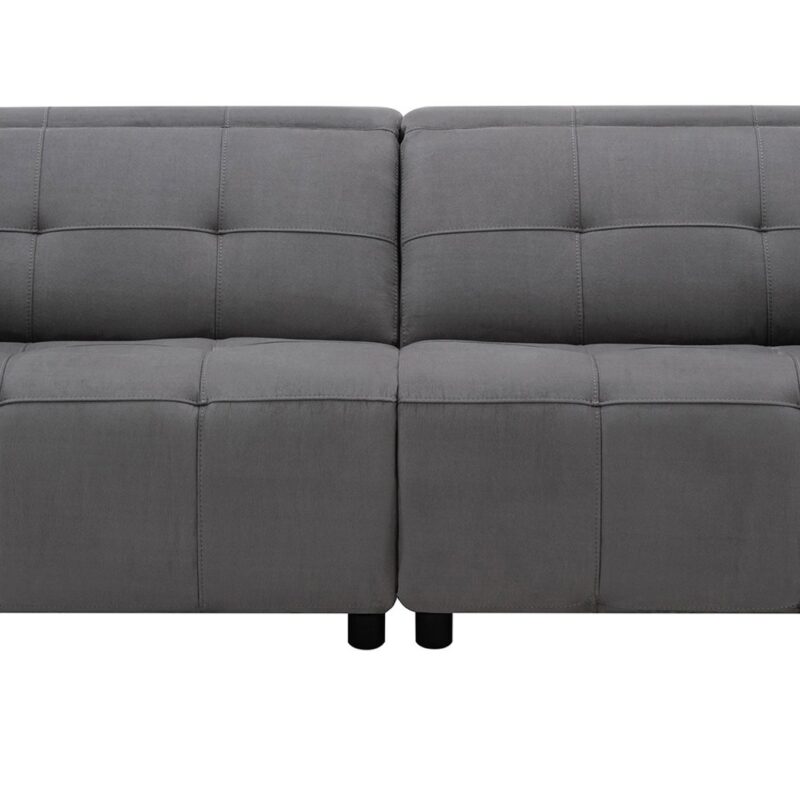 Canapé DELARO droit relax électrique 3 places gris Conforama