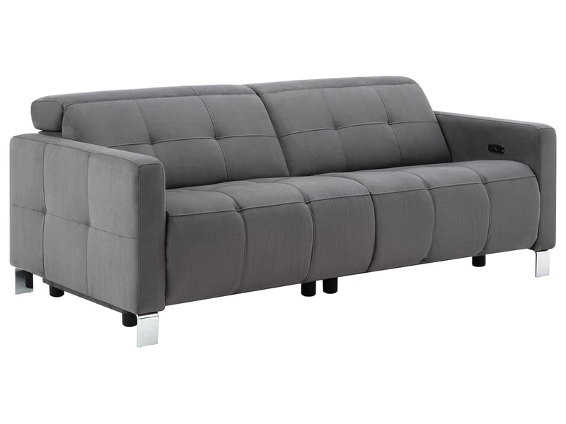 Canapé DELARO droit relax électrique 3 places gris Conforama