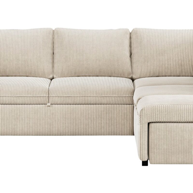 Canapé JOZZIS Conforama d’angle convertible beige 4 places