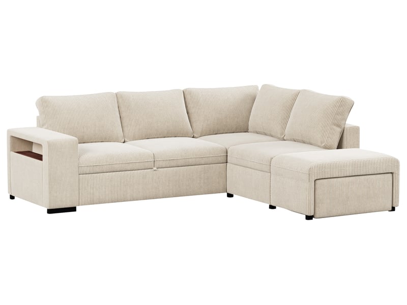 Canapé JOZZIS Conforama d’angle convertible beige 4 places