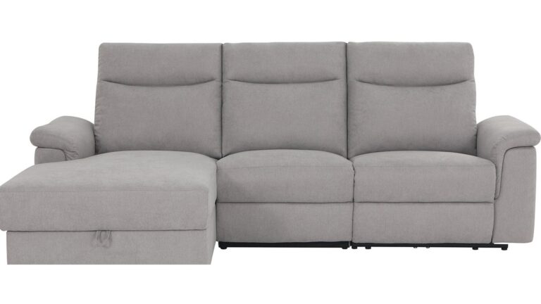 Canapé LOUIS d’angle relax électrique 3 places gris Conforama