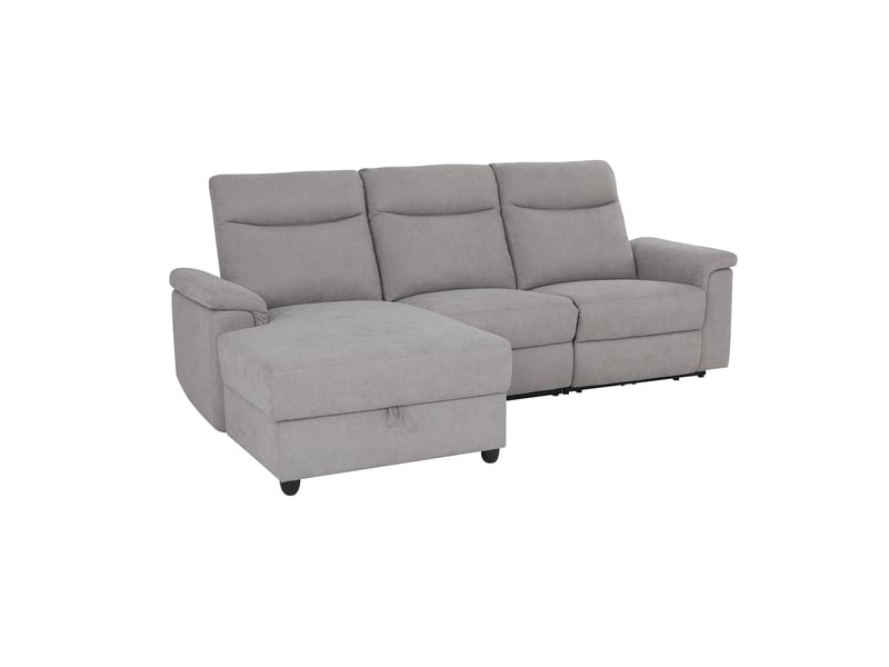 Canapé LOUIS d’angle relax électrique 3 places gris Conforama