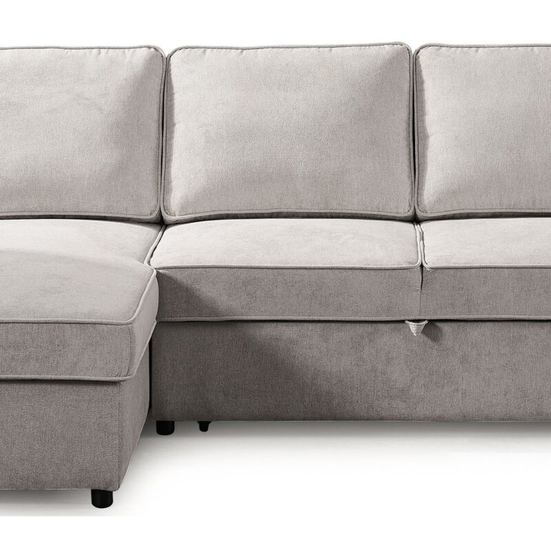Canapé LURKEY d’angle convertible 3 places beige Conforama