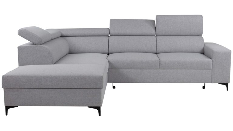 Canapé MARIUS d’angle convertible gris 4 places Conforama