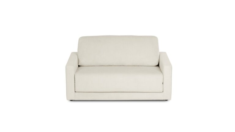 Canapé PAULIN droit convertible beige 2 places en lin Conforama