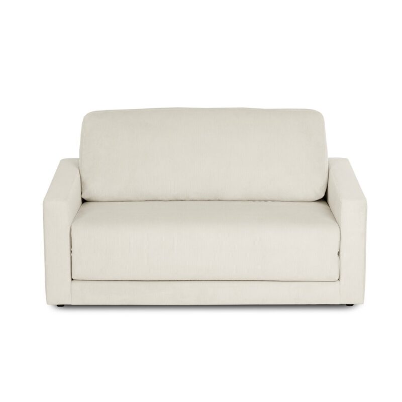 Canapé PAULIN droit convertible beige 2 places en lin Conforama