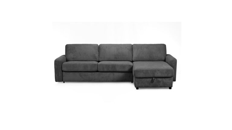 Canapé SALVI d’angle convertible gris chez Conforama