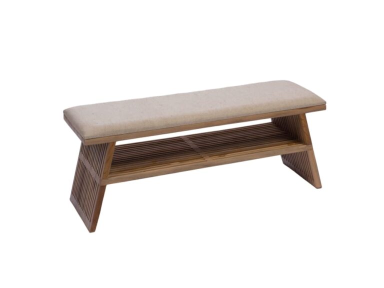 Banc Amadeus Calopsite Naturel Beige Bout de Lit Maisons du Monde