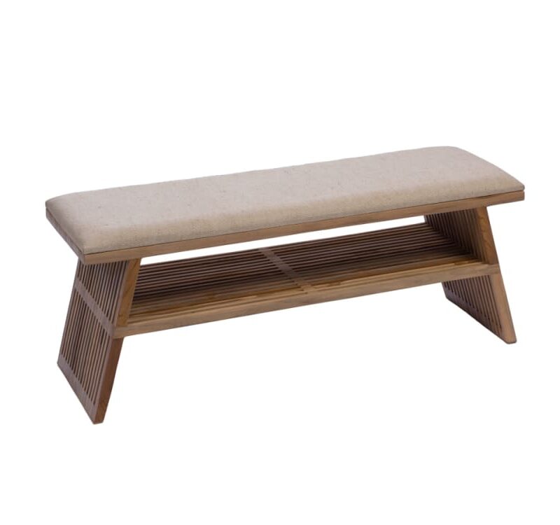 Banc Amadeus Calopsite Naturel Beige Bout de Lit Maisons du Monde