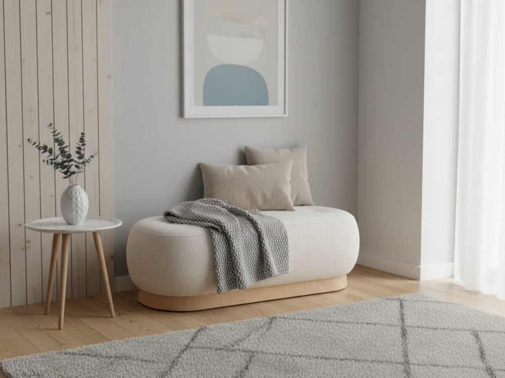 Banc Dottie Beige Bout de Lit Assise d’Appoint Maisons du Monde