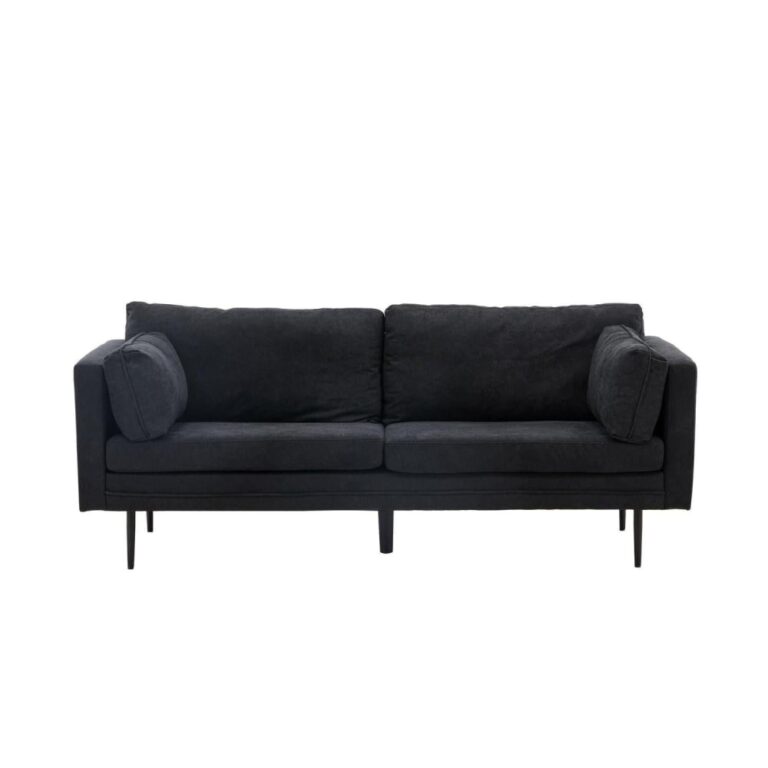 Canapé Bimyo 3 Places en Tissu Noir Maisons du Monde
