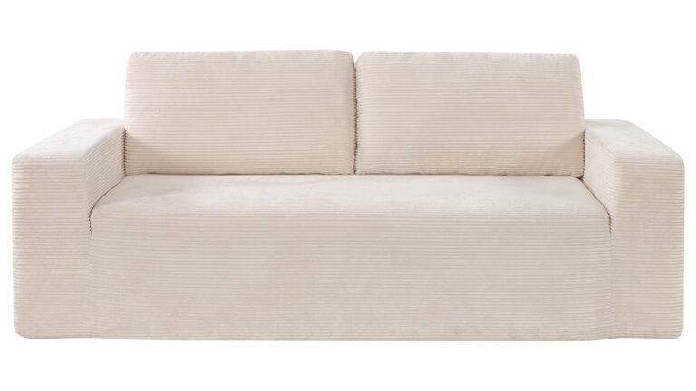 Canapé AEROSOFT Conforama droit fixe beige 3 places confortable