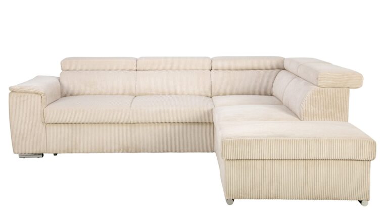 Canapé d’angle BEVERLY convertible 4 places beige Conforama