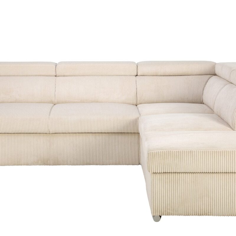 Canapé d’angle BEVERLY convertible 4 places beige Conforama